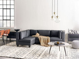 Beliani Modular Corner Sofa 4 Seater Unstad Faux Leather Black Right Hand - thumbnail 2