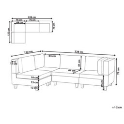 Beliani Modular Corner Sofa 4 Seater Unstad Faux Leather Black Right Hand - thumbnail 3