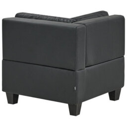Beliani Modular Corner Sofa 4 Seater Unstad Faux Leather Black Right Hand - thumbnail 8