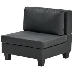 Beliani Modular Corner Sofa 4 Seater Unstad Faux Leather Black Right Hand - thumbnail 9