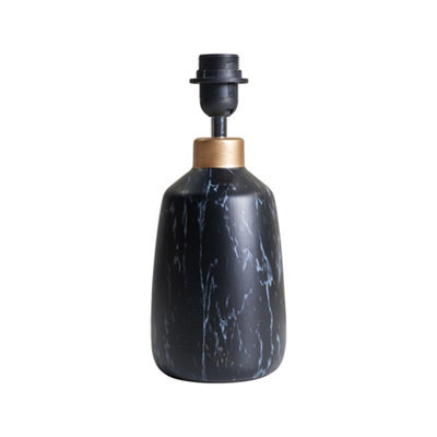 Valuelights Selma Modern Copper Caped Black Marble Effect Table Lamp Base - image 1