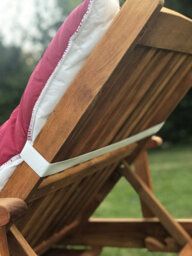 Lancashire Textiles Sun Lounger Topper Cushion With Elasticated Straps And Hollowfibre Filling - Wine - thumbnail 3