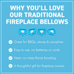 Thorness Fire Bellows 40Cm Traditional Style Log Fire Air Blower For Wood Burners - thumbnail 9