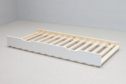 Save On Goods UK 3Ft Single Pure White,wood,guest Bed Trundle Frame,bed Underneath,overnighter. Roll Out Under Bed Twin Bed - thumbnail 8