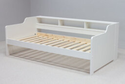 Save On Goods UK 3Ft Single Pure White,wood,guest Bed Trundle Frame,bed Underneath,overnighter. Roll Out Under Bed Twin Bed - thumbnail 7