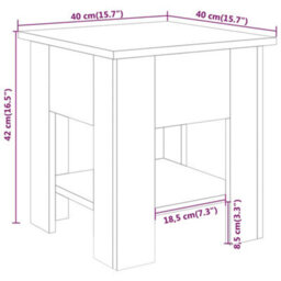 Berkfield Modern Coffee Table Sonoma Oak 40X40X42 Cm Engineered Wood - thumbnail 6