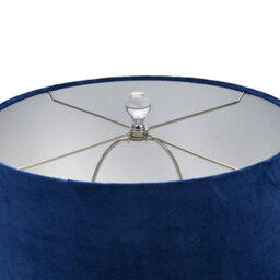 Wyld Haus Vitsa Blue-To-White Ombre Glass Table Lamp With Navy Velvet Shade - thumbnail 5