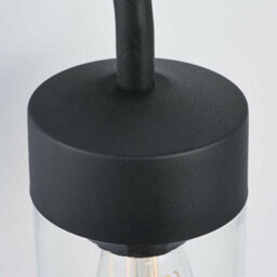 Ip44 Outdoor Wall Light Curved Matt Black & Glass Shade Mini Nautical Lantern - thumbnail 3