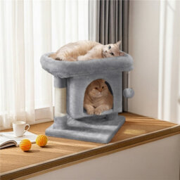 Yaheetech Light Grey 2 Level Multifunctional Cat Tree With Condo And Scratch Posts