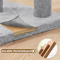 Yaheetech Light Grey 2 Level Multifunctional Cat Tree With Condo And Scratch Posts - thumbnail 9