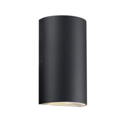 Nordlux Rold Round Outdoor Patio Terrace Garden Wall Light In Black (Height) 16Cm - thumbnail 2