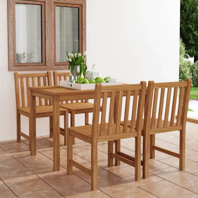 Berkfield 5 Piece Garden Dining Set Solid Teak Wood - image 1