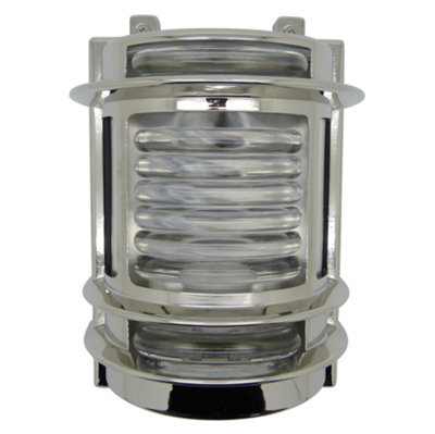 Lampfix Navigator 09898 Outdoor Ip64 1 Light Wall Light In A Mirror Nickel Finish