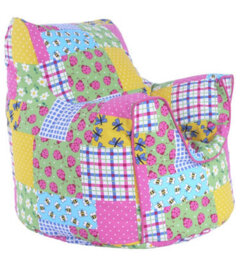 Bean Lazy Cotton Patchwork Ladybird Bean Bag Arm Chair Toddler Size - thumbnail 2