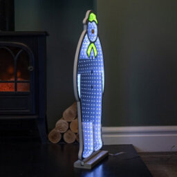 Samuel Alexander 60Cm Infinity Light Up The Snowman Christmas Decoration With White Leds On Wooden Base - thumbnail 3