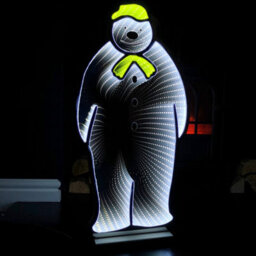 Samuel Alexander 60Cm Infinity Light Up The Snowman Christmas Decoration With White Leds On Wooden Base - thumbnail 1