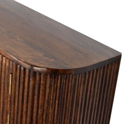 Wyld Haus Positano Chestnut Mango Wood Wall-Mounted Console Table With Slatted Front And Brass Knobs - thumbnail 5