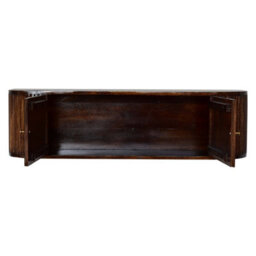 Wyld Haus Positano Chestnut Mango Wood Wall-Mounted Console Table With Slatted Front And Brass Knobs - thumbnail 7