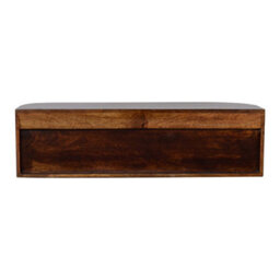 Wyld Haus Positano Chestnut Mango Wood Wall-Mounted Console Table With Slatted Front And Brass Knobs - thumbnail 9