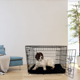 Actiaspet Xl Dog Bed Cage Crate Pet Waterproof Hygienic Bedding Tough Hardwearing Cushion Mat Black - thumbnail 6