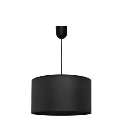 Luminosa Lighting Luminosa Alba Cylindrical Pendant Ceiling Light Black 45Cm