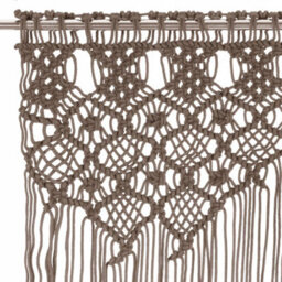 Berkfield Macrame Curtain Taupe 140X240 Cm Cotton - thumbnail 3