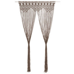 Berkfield Macrame Curtain Taupe 140X240 Cm Cotton