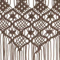 Berkfield Macrame Curtain Taupe 140X240 Cm Cotton - thumbnail 4
