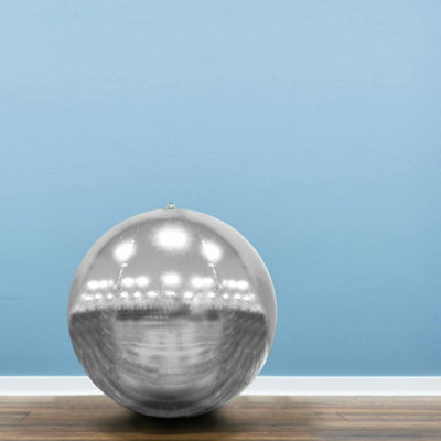 Christmas Tree World 80Cm Metallic Silver Inflatable Mirror Ball - image 1