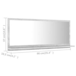 Walplus Bathroom Mirror Concrete Grey 90X10.5X37 Cm Engineered Wood - thumbnail 7