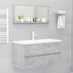Walplus Bathroom Mirror Concrete Grey 90X10.5X37 Cm Engineered Wood - thumbnail 4
