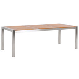 Beliani Garden Dining Set 8 Seater Grosseto Eucalyptus Wood Brown/ White - thumbnail 4