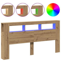 Walplus Led Headboard Artisan Oak 200X18.5X103.5 Cm Engineered Wood - thumbnail 2