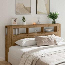 Walplus Led Headboard Artisan Oak 200X18.5X103.5 Cm Engineered Wood