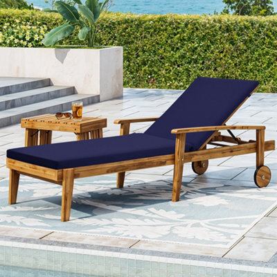 Thehotsale Supportive Resilient Leisure Comfortable Outdoor Sun Lounge Cushion Dark Blue 183Cm W X 54Cm D - image 1