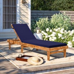 Thehotsale Supportive Resilient Leisure Comfortable Outdoor Sun Lounge Cushion Dark Blue 183Cm W X 54Cm D - thumbnail 2