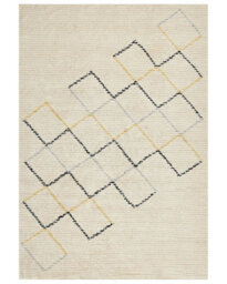 Beliani Beige Cotton Area Rug 160 X 230 Cm Hand-Tufted Low Pile Geometric - thumbnail 1