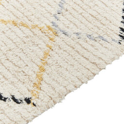 Beliani Beige Cotton Area Rug 160 X 230 Cm Hand-Tufted Low Pile Geometric - thumbnail 6