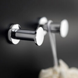 Cosmic Bathroom Accessory Set, Silver, 5 Pieces, 2X Hooks, Toilet Brush, Toilet Paper Holder, Towel Rail, Architect Collection - thumbnail 3