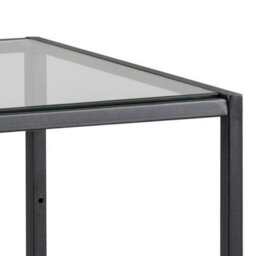 Wyld Haus El Paso Narrow Black Metal And Glass Bookcase, 2 Shelves - thumbnail 5