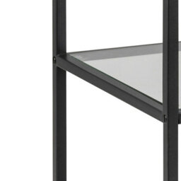 Wyld Haus El Paso Narrow Black Metal And Glass Bookcase, 2 Shelves - thumbnail 6