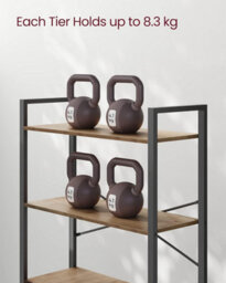 Songmics 6-Level Bookshelf Tower, Tall Bookcase Shelf, Freestanding, Organizer Shelf, Book Rack, Walnut And Black - thumbnail 7
