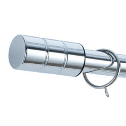 A.unique Home Plain Barrel Metal Extendable Curtain Pole With Rings And Fittings (25/28mm) - Nickel, 180Cm - 340Cm Approx - thumbnail 2