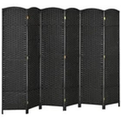 6 Panel Black Folding Privacy Room Divider - image 1