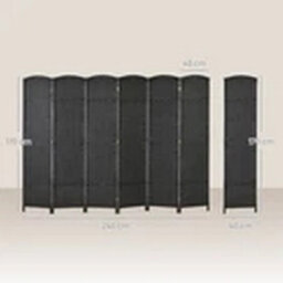 6 Panel Black Folding Privacy Room Divider - thumbnail 2