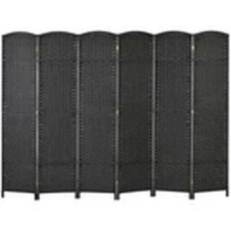 6 Panel Black Folding Privacy Room Divider - thumbnail 5