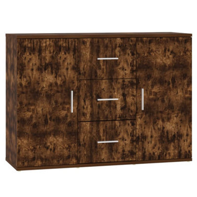 Berkfield Durable Sideboard Smoked Oak 91X29.5X65 Cm Engineered Wood - image 1