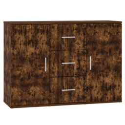 Berkfield Durable Sideboard Smoked Oak 91X29.5X65 Cm Engineered Wood - thumbnail 1