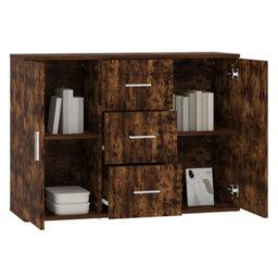 Berkfield Durable Sideboard Smoked Oak 91X29.5X65 Cm Engineered Wood - thumbnail 4