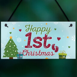 Red Ocean Baby Happy 1St First Christmas Xmas Hanging Sign Tree Decoration Bauble Newborn Child Gifts - thumbnail 5